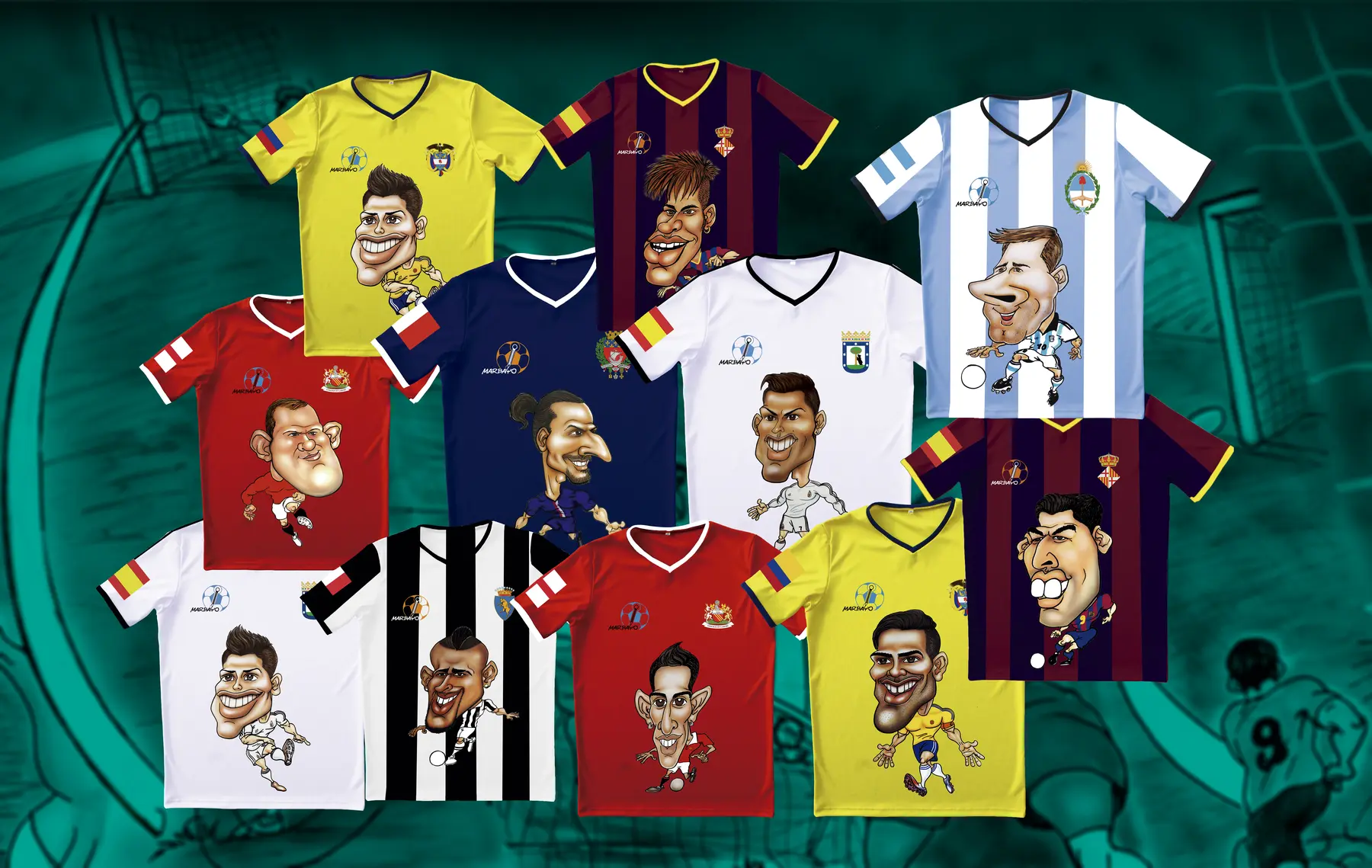 Illustrated character artwork applied to an apparel collection