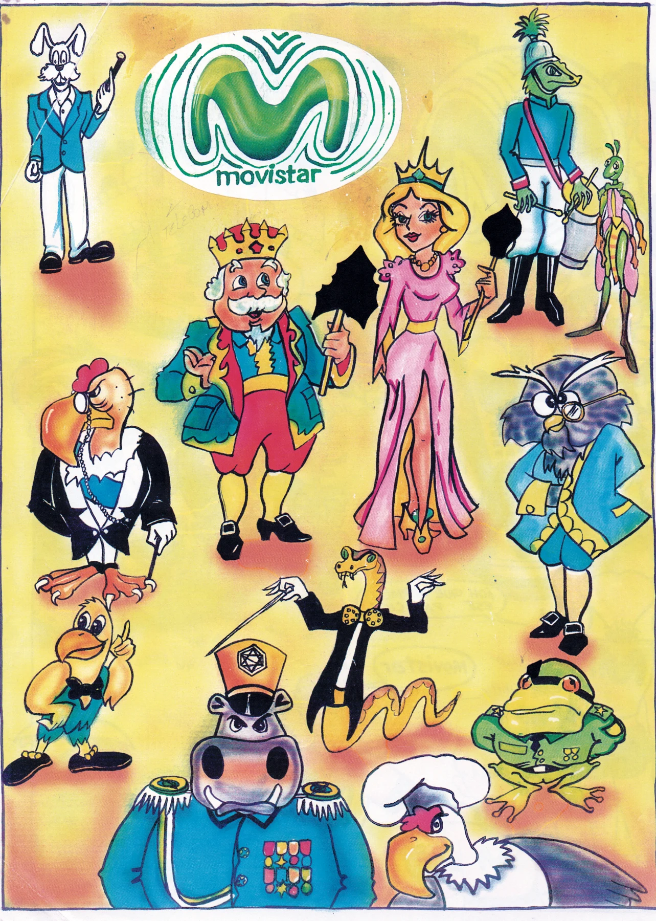 Colorful ensemble from an illustrated storyworld
