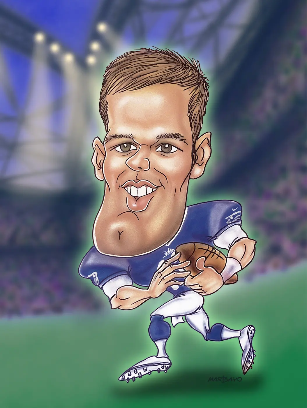 Illustrated American sports character poster